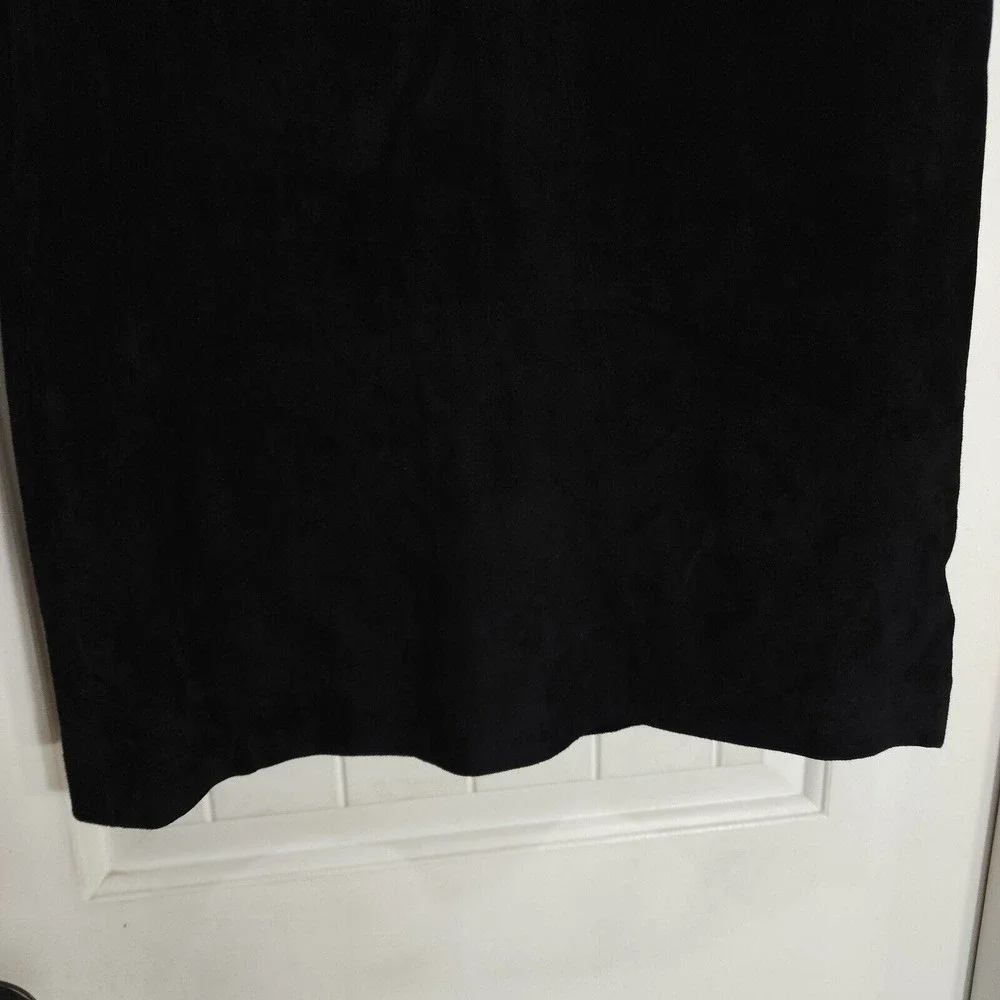 Vintage Rem Garson Pencil Skirt Womens 8 Black Suede Lined Back Slit Zip